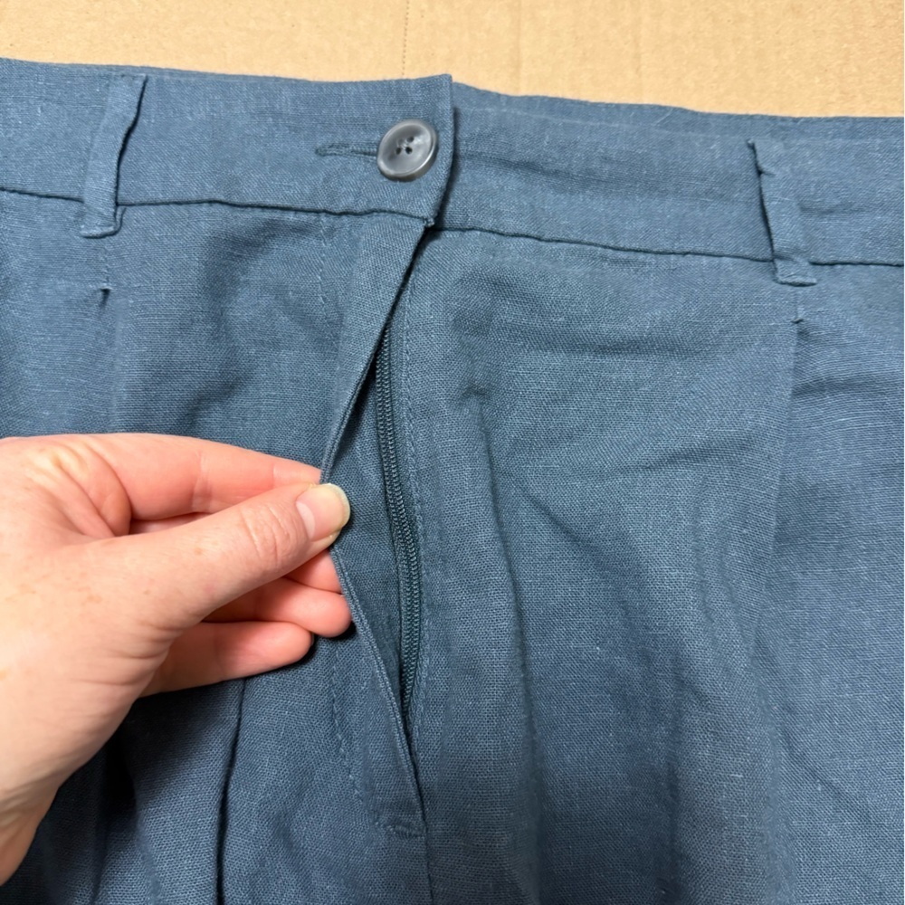 NWT Old Navy Extra High Rise Taylor Straight Trouser Linen Java Trench Large - Picture 4 of 9